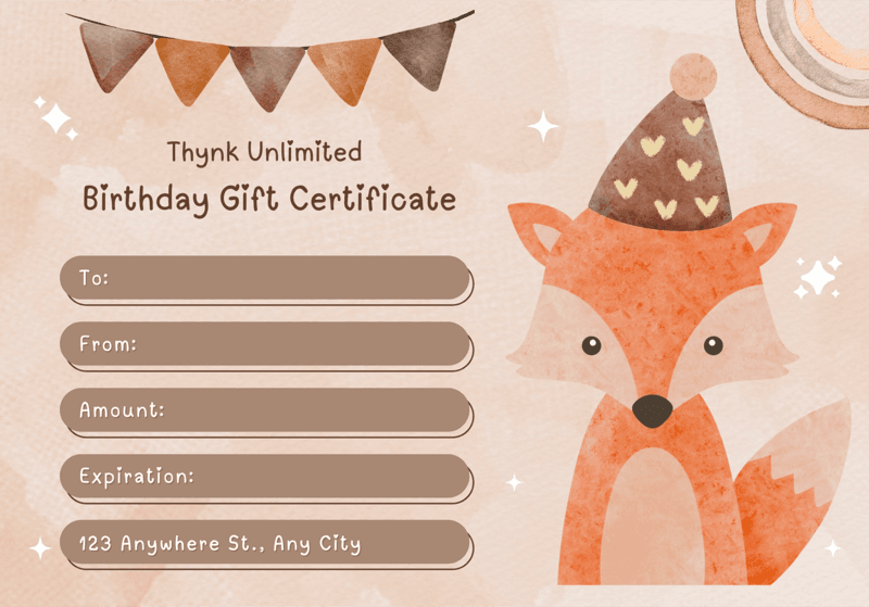 Birthday gift certificate design