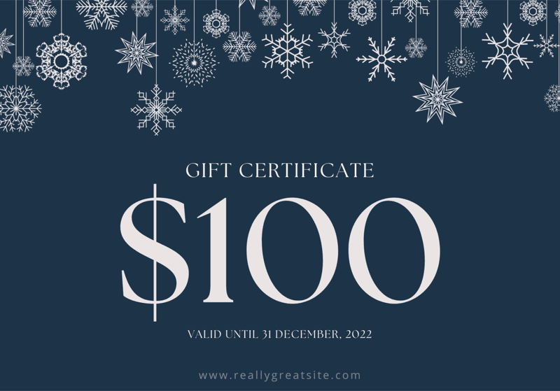 Winter holiday gift certificate design