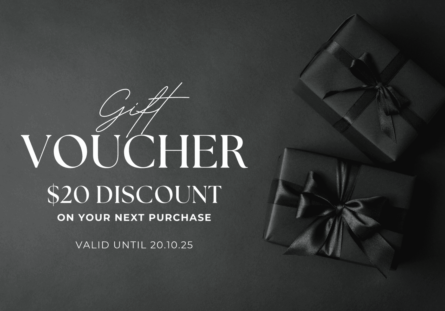Luxury black gift voucher preview