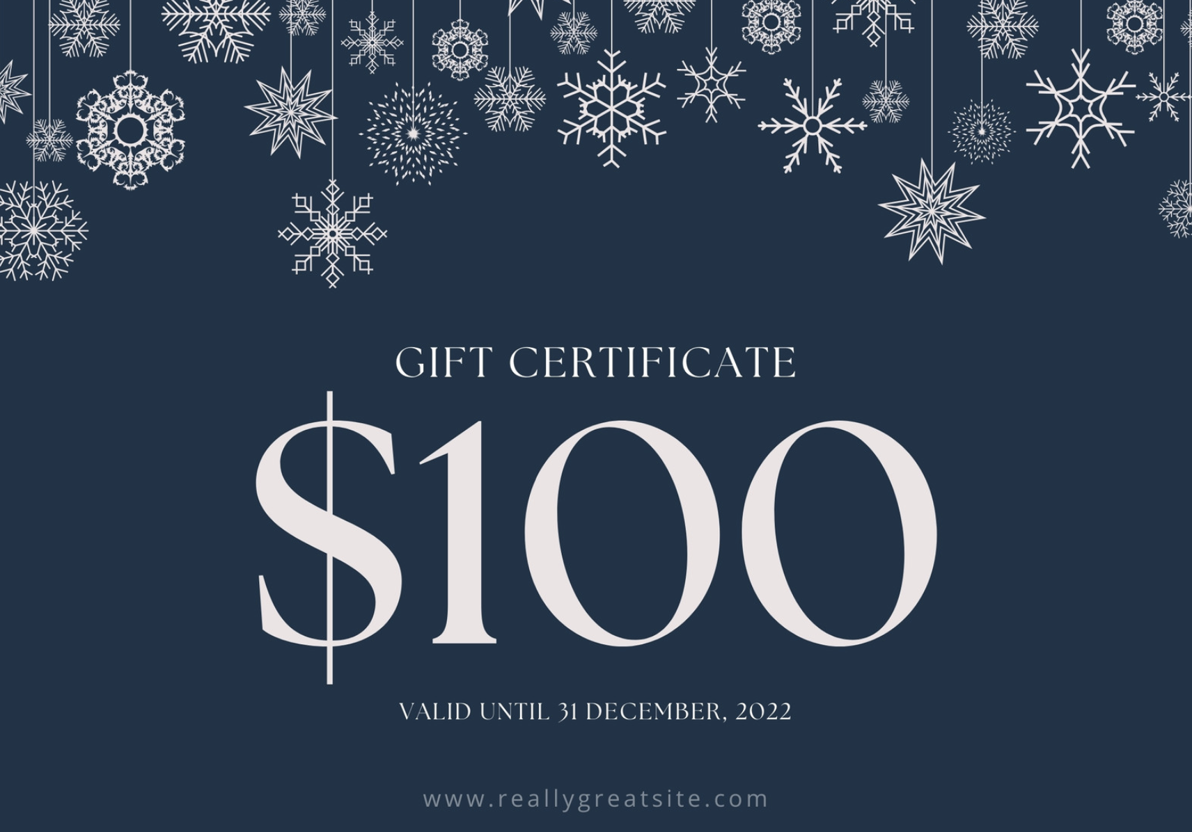 Winter holiday gift certificate design